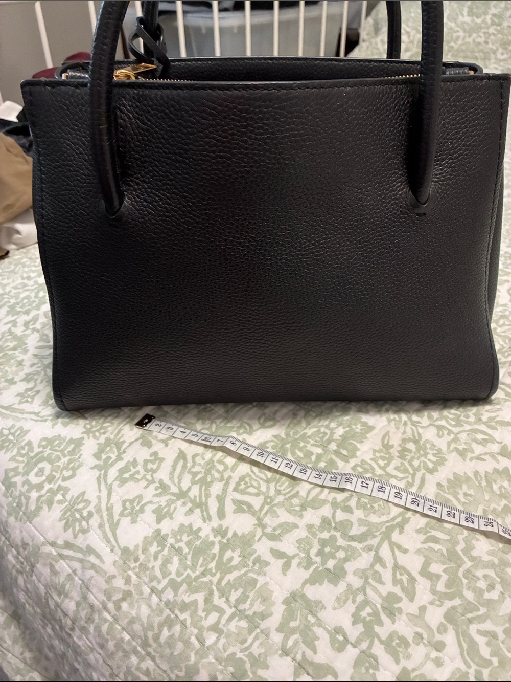Marc Jacobs Black Pebbled Leather Satchel with Gold Padlock - Picture 9 of 11